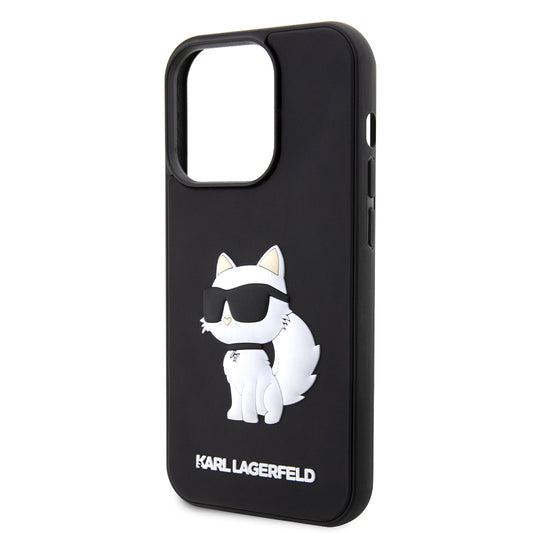 Case for Apple iPhone 14 Pro Max, Karl Lagerfeld, 3D Rubber Choupette, Black