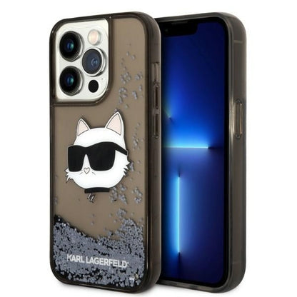 Case for Apple iPhone 14 Pro Max, Karl Lagerfeld, Glitter Choupette's Head, Black