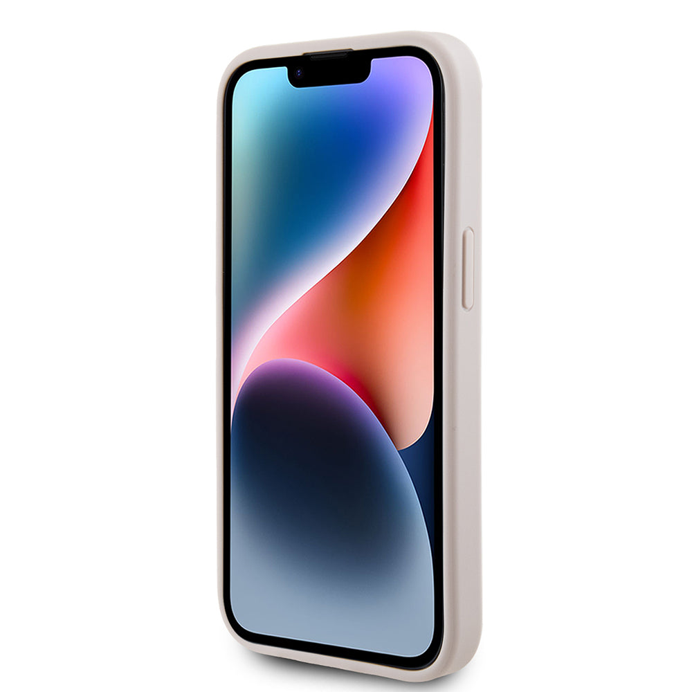 Case for Apple iPhone 15, Guess, 4G Metal Gold Logo, Pink