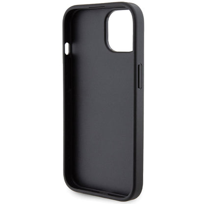 Case for Apple iPhone 15, Guess, Grip Stand 4G Saffiano Strass, Black