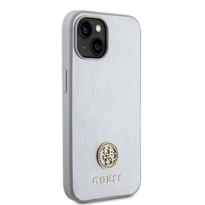 Case for Apple iPhone 15, Guess, Strass Metal Logo, Silver