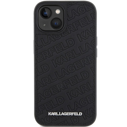 Case for Apple iPhone 15 Plus, Karl Lagerfeld, Diagonal Quilted K Pattern, Black