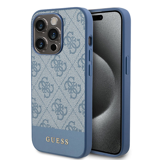 Case for Apple iPhone 15 Pro, Guess, 4G Stripe, Blue