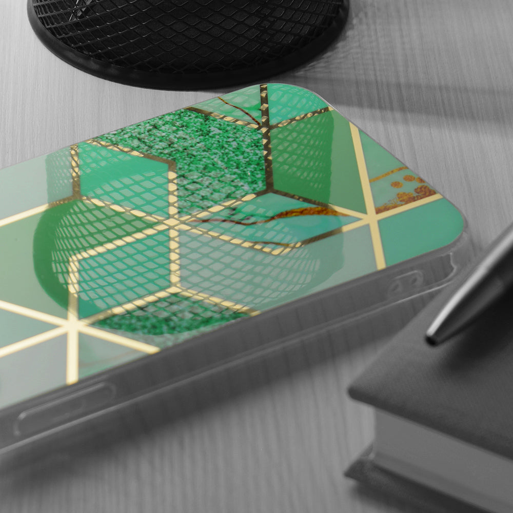 Case for Apple iPhone 15, Techsuit, Marble, Green