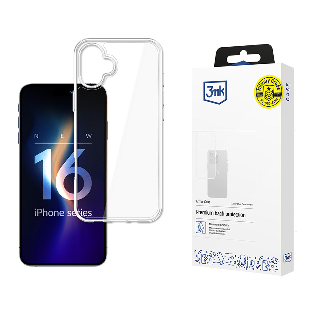 Case for Apple iPhone 16, 3MK, Armor, Transparent
