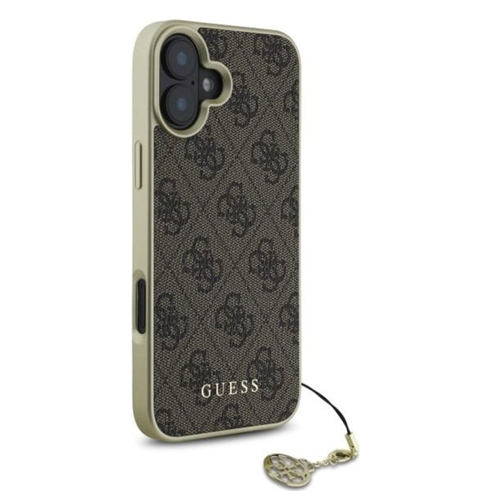 Case for Apple iPhone 16, Guess, 4G Charm, Brown