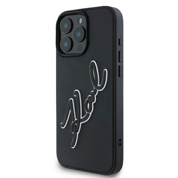 Case for Apple iPhone 16 Pro, Karl Lagerfeld, 3D Rubber Signature, Black