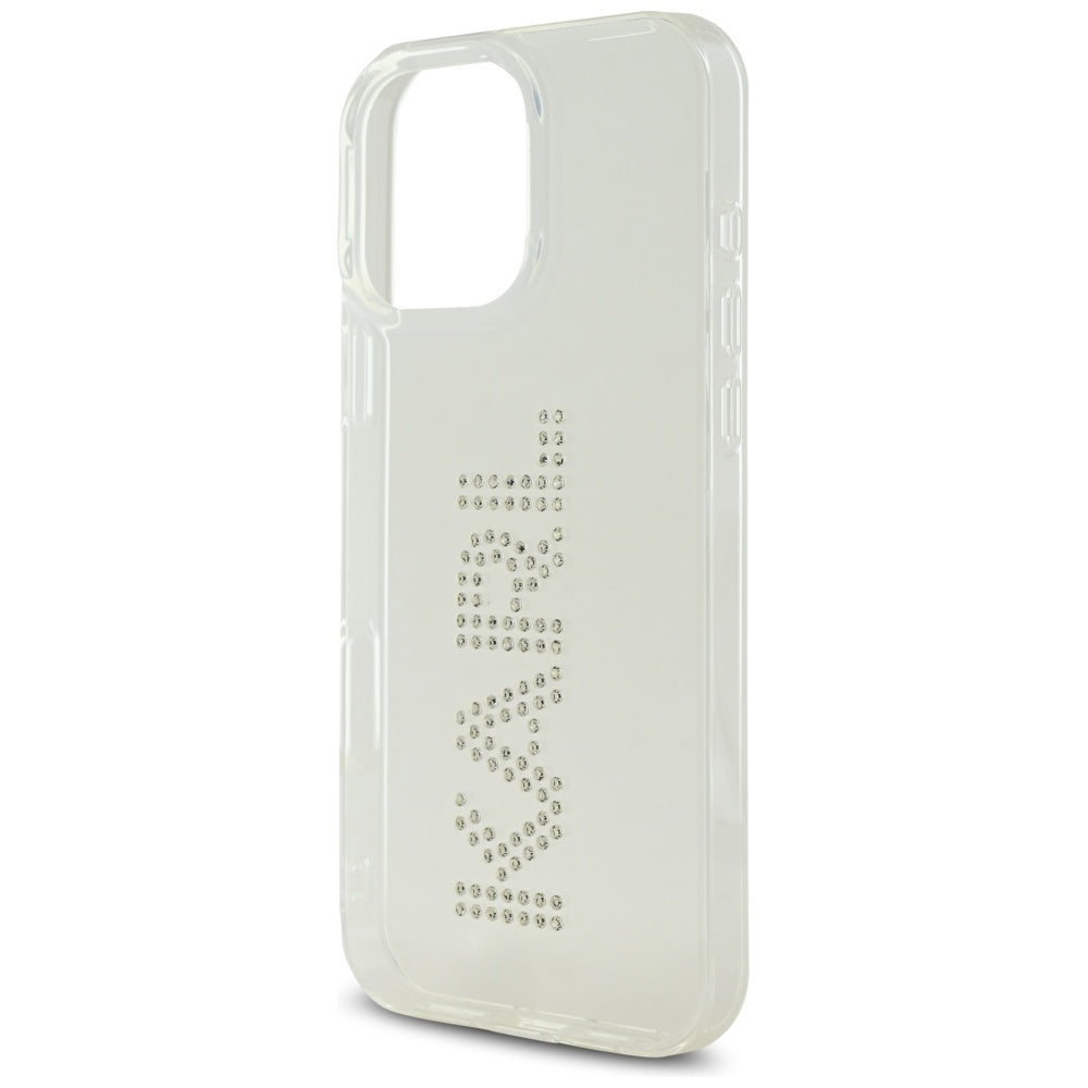 Case for Apple iPhone 16 Pro, Karl Lagerfeld, IML Rhinestones Transparent Logo, Transparent