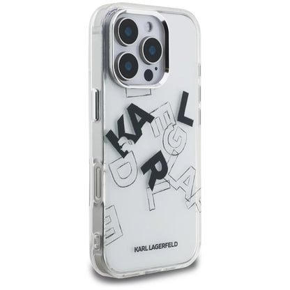 Case for Apple iPhone 16 Pro, Karl Lagerfeld, IML Sketched Graphic Logo, Transparent