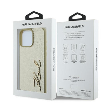 Case for Apple iPhone 16 Pro, Karl Lagerfeld, Metal Signature, Gold