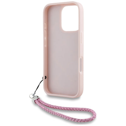 Case for Apple iPhone 16 Pro, Karl Lagerfeld, Quilted Initial Logo & Chain Strap, Pink