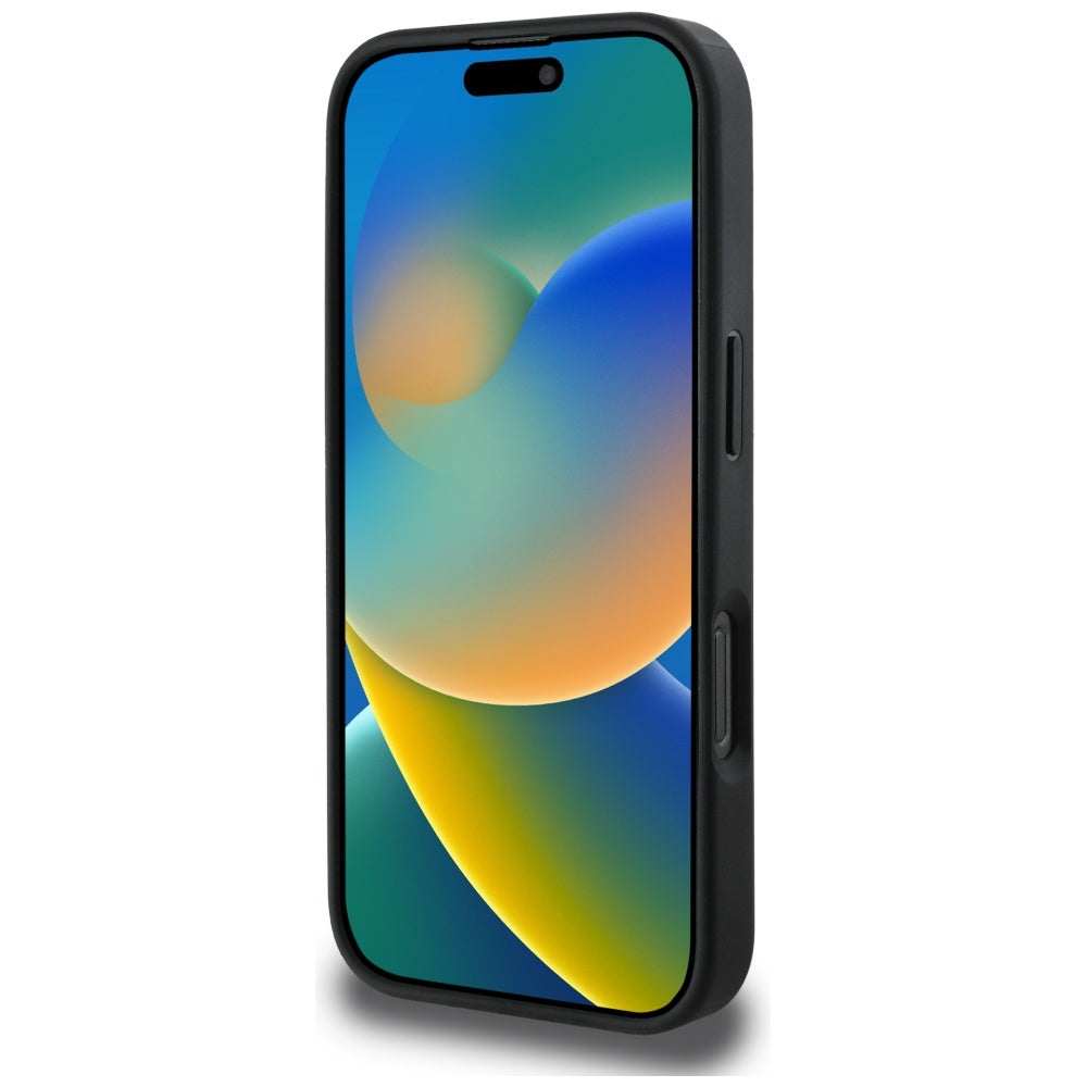 Case for Apple iPhone 16 Pro Max, Guess, 4G Grained Roses Big Logo, Black