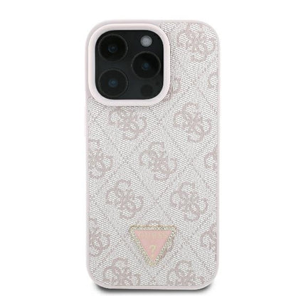 Case for Apple iPhone 16 Pro Max, Guess, Crossbody 4G Triangle Strass, Pink