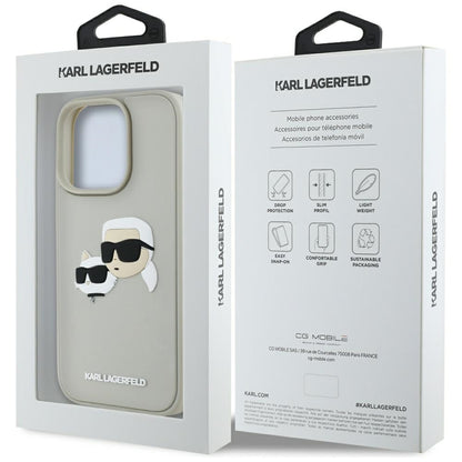 Case for Apple iPhone 16 Pro Max, Karl Lagerfeld, 3D Rubber Karl & Choupette, Beige