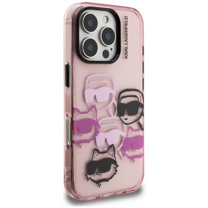 Case for Apple iPhone 16 Pro Max, Karl Lagerfeld, IML Luxury Multi Head Pattern, Pink