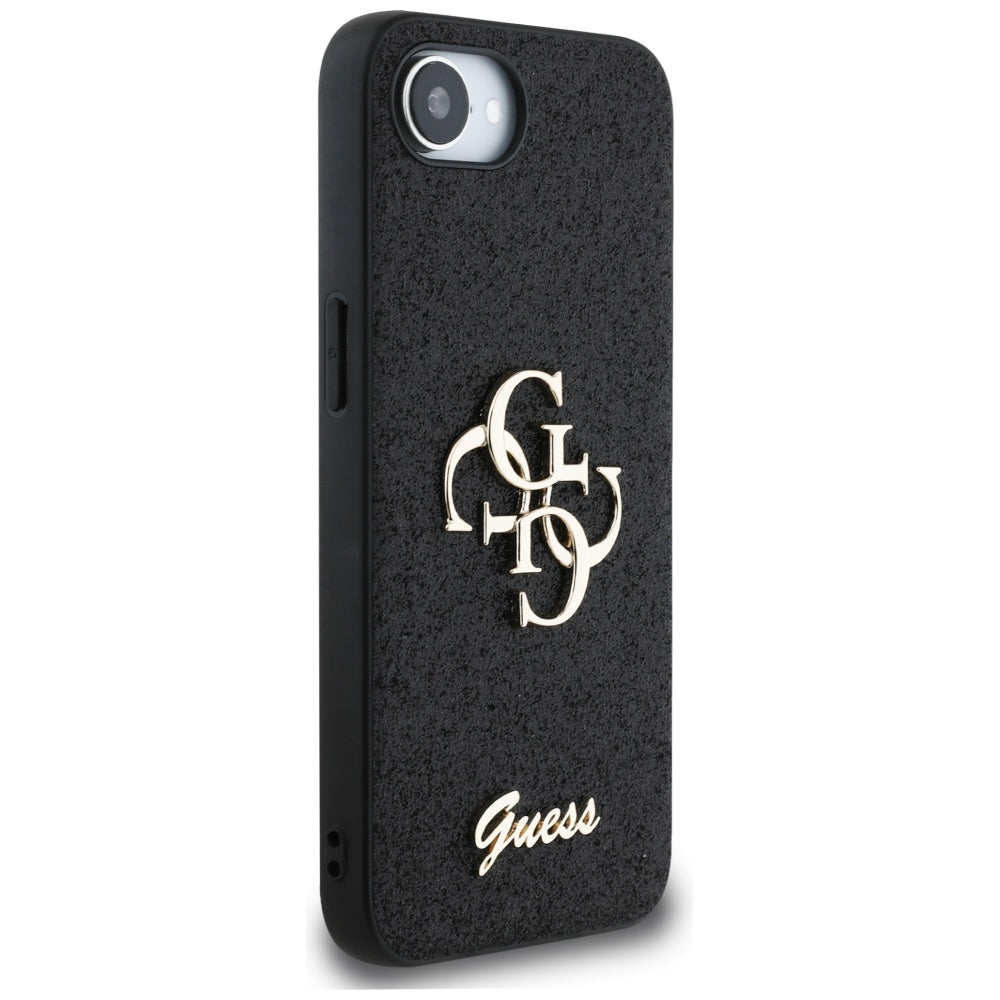 Case for Apple iPhone 16e, Guess, Fixed Glitter Big 4G, Black