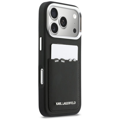 Case for Apple iPhone 17 Pro, Karl Lagerfeld, Karl & Choupette Print with Pocket, Black