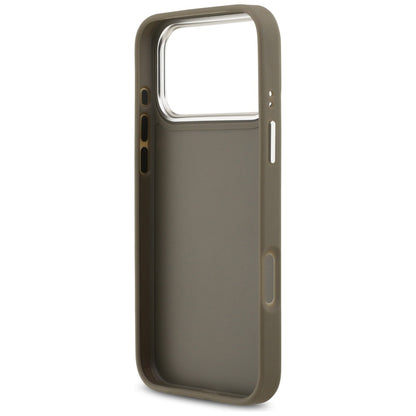 Case for Apple iPhone 17 Pro Max, Guess, 4G Grained Big And Classic Logo, Silver Brown