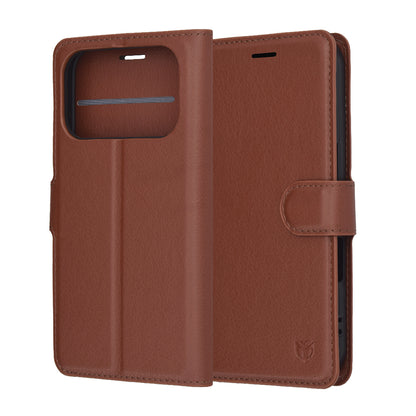 Case for Apple iPhone 17 Pro Max, Techsuit, Leather Folio, Brown