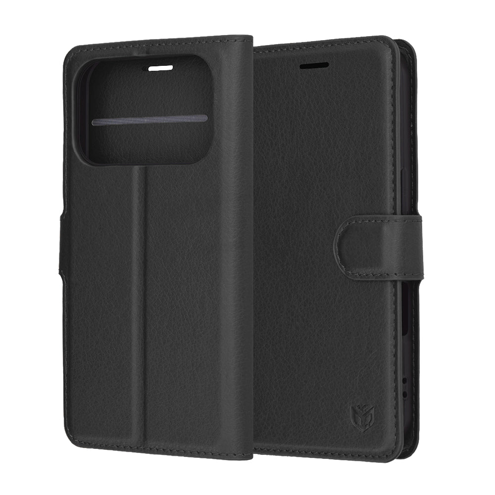 Case for Apple iPhone 17 Pro Max, Techsuit, Leather Folio, Black