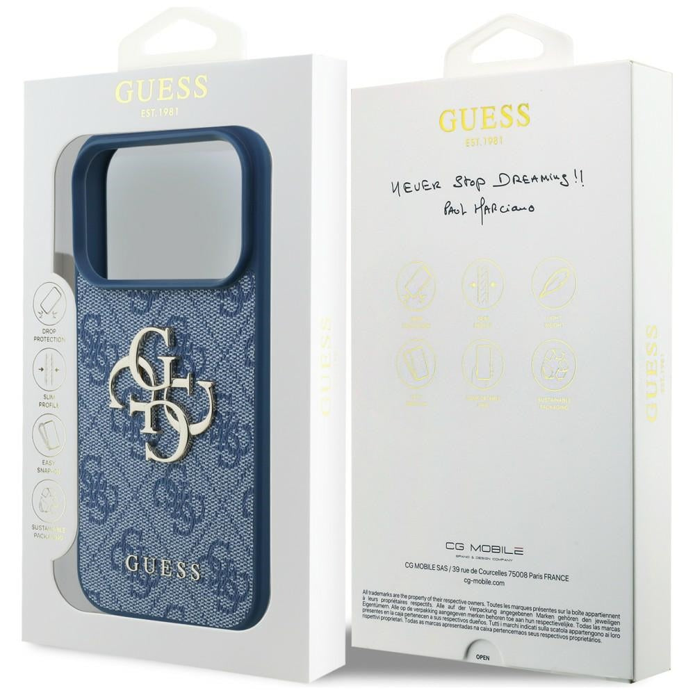 Case for Apple iPhone 18 Pro / 17 Pro, Guess, 4G Big Logo, Blue