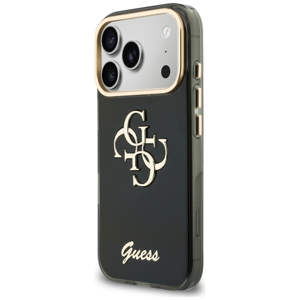 Case for Apple iPhone 18 Pro / 17 Pro, Guess, IML 4G Metal Script, Black