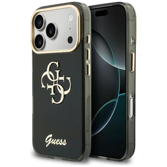 Case for Apple iPhone 18 Pro / 17 Pro, Guess, IML 4G Metal Script, Black