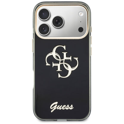 Case for Apple iPhone 18 Pro / 17 Pro, Guess, IML 4G Metal Script, Black