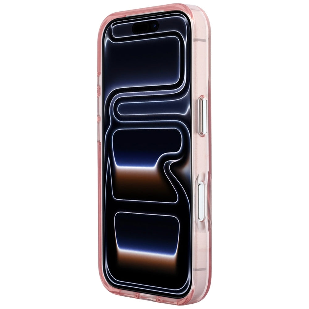 Case for Apple iPhone 18 Pro / 17 Pro, Karl Lagerfeld, IML Big Signature Resin Logo and Metal Frame, Pink