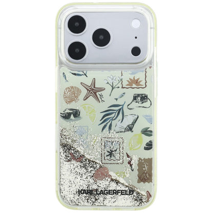 Case for Apple iPhone 18 Pro / 17 Pro, Karl Lagerfeld, Liquid Glitter Beach and Sand, Beige