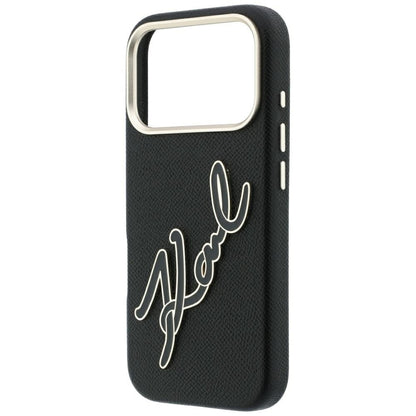 Case for Apple iPhone 18 Pro / 17 Pro, Karl Lagerfeld, Smooth Big Resin Signature Logo, Black