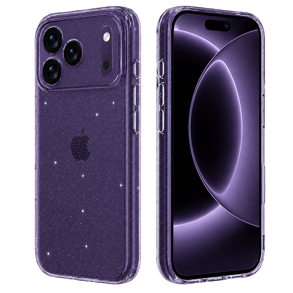 Case for Apple iPhone 18 Pro / 17 Pro, Techsuit, SparkleSkin, Transparent