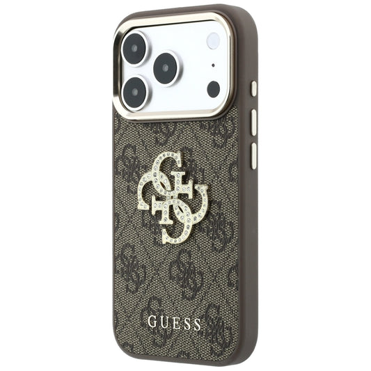 Case for Apple iPhone 18 Pro Max / 17 Pro Max, Guess, 4G Big Strass Logo, Brown