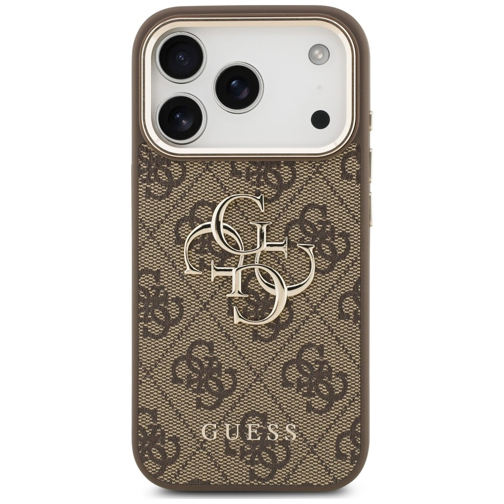 Case for Apple iPhone 18 Pro Max / 17 Pro Max, Guess, 4G Classic Logo with Strap, Brown Gold