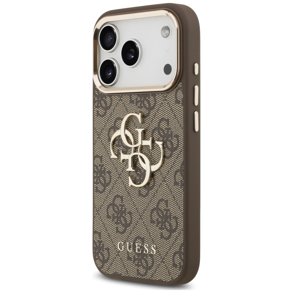 Case for Apple iPhone 18 Pro Max / 17 Pro Max, Guess, 4G Classic Logo with Strap, Brown Gold