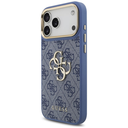 Case for Apple iPhone 18 Pro Max / 17 Pro Max, Guess, Big 4G Classic Logo & Big Strap Metal Buttons, Blue