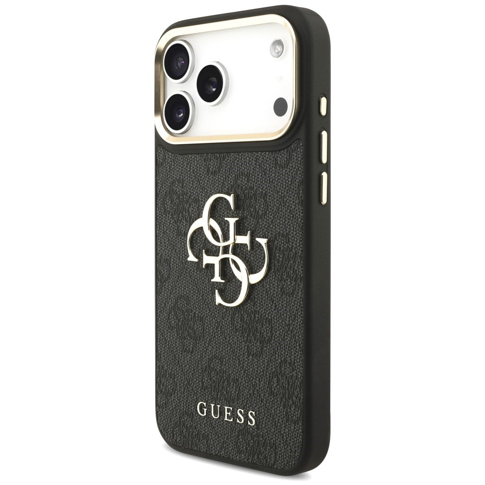 Case for Apple iPhone 18 Pro Max / 17 Pro Max, Guess, Big 4G Classic Logo & Big Strap Metal Buttons, Black