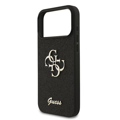 Case for Apple iPhone 18 Pro Max / 17 Pro Max, Guess, Fixed Glitter Big 4G, Black