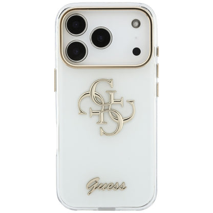 Case for Apple iPhone 18 Pro Max / 17 Pro Max, Guess, IML 4G Metal Script, White