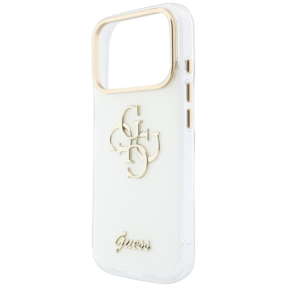 Case for Apple iPhone 18 Pro Max / 17 Pro Max, Guess, IML 4G Metal Script, White