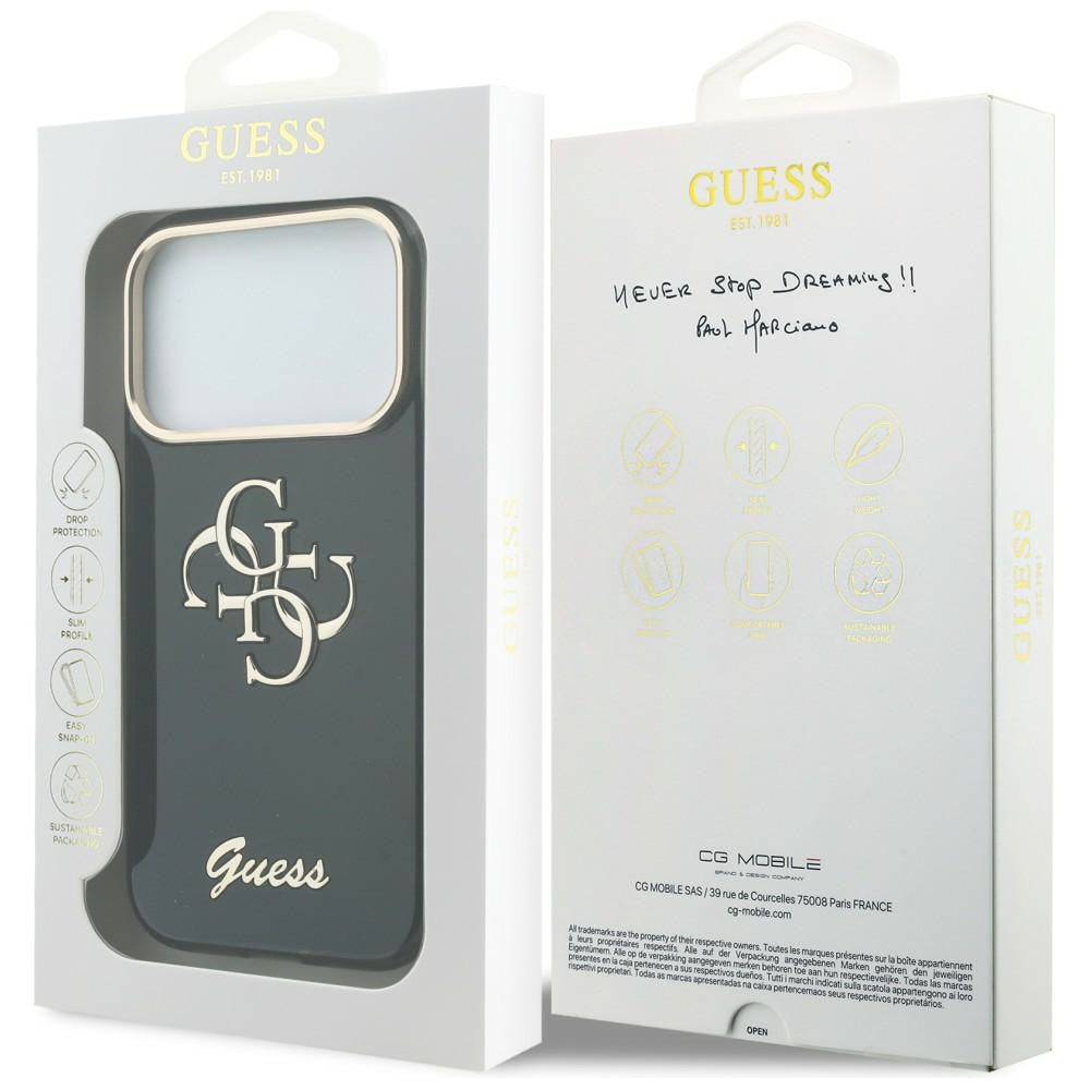 Case for Apple iPhone 18 Pro Max / 17 Pro Max, Guess, IML 4G Metal Script, Black