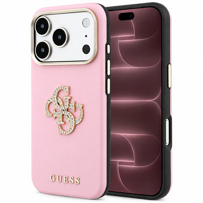 Case for Apple iPhone 18 Pro Max / 17 Pro Max, Guess, Smooth Big Strass Logo, Pink