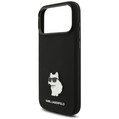 Case for Apple iPhone 18 Pro Max / 17 Pro Max, Karl Lagerfeld, Choupette Metal Pin, Black