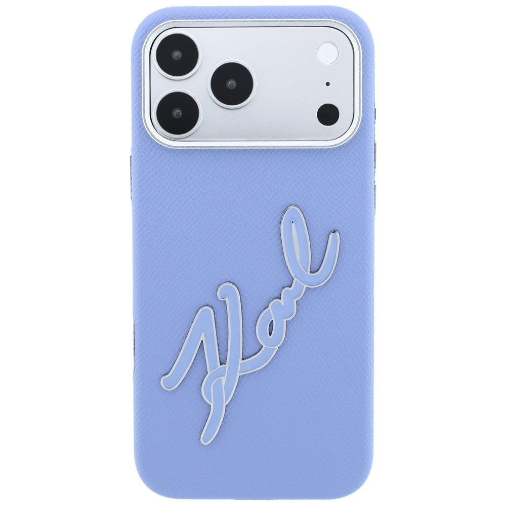Case for Apple iPhone 18 Pro Max / 17 Pro Max, Karl Lagerfeld, Smooth Big Resin Signature Logo, Blue