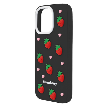Case for Apple iPhone 17 Pro Max, OEM, Strawberry, Black