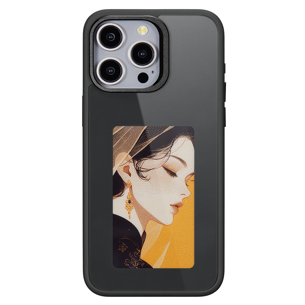 Case for Apple iPhone 15 Pro, OEM, Customized E-Ink Display, Black