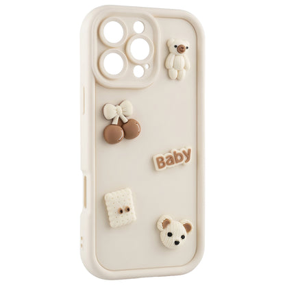 Case for Apple iPhone 13, OEM, Ultra Trendy 3D Bear, Beige