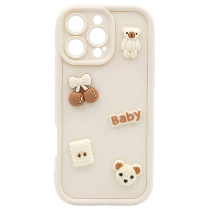 Case for Apple iPhone 15, OEM, Ultra Trendy 3D Bear, Beige