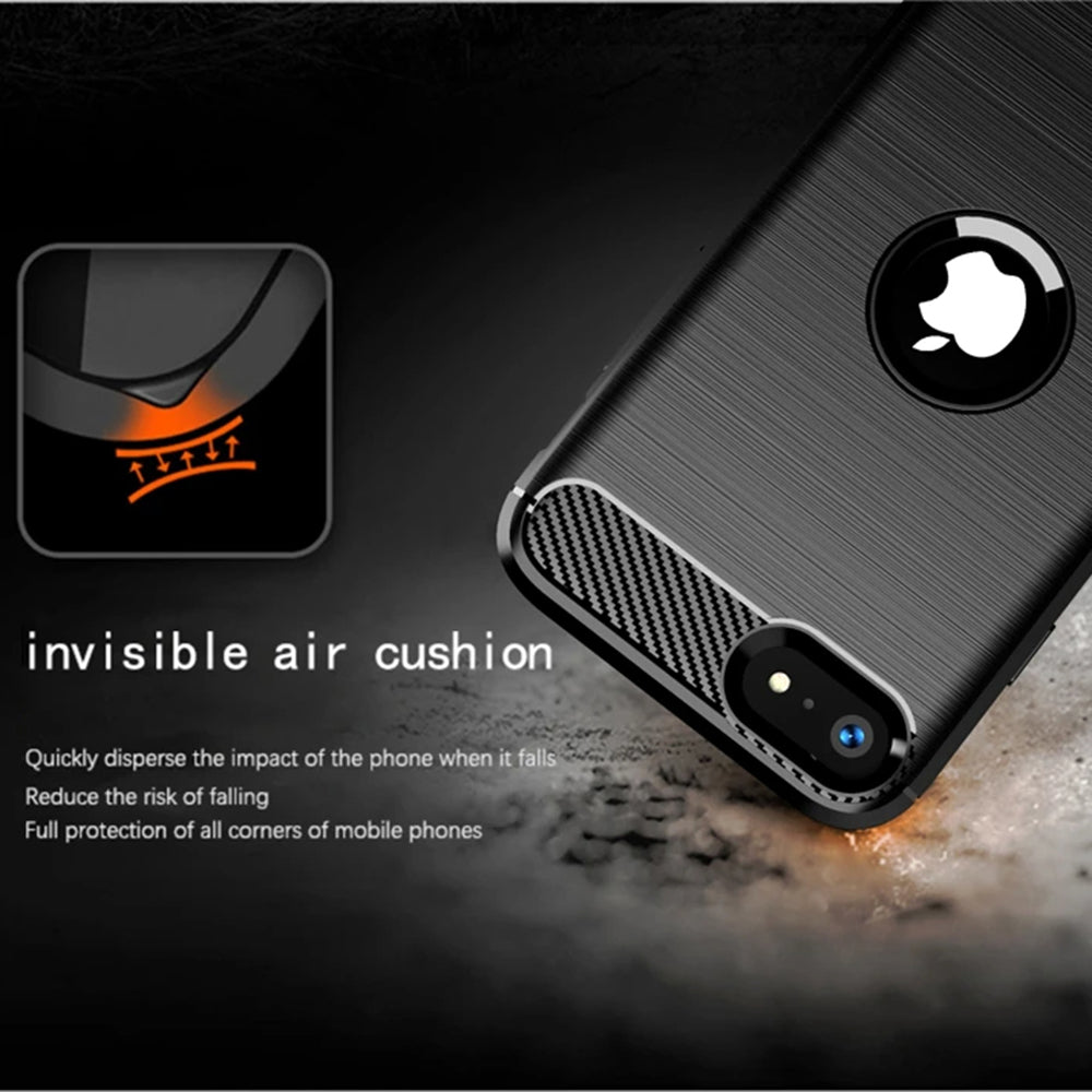 Case for Apple iPhone SE (2022) / SE (2020), Techsuit, Carbon, Black