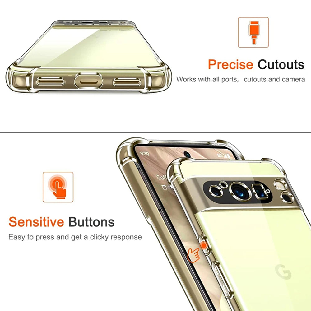 Case for Google Pixel 9 Pro XL, Techsuit, Shockproof Clear, Transparent